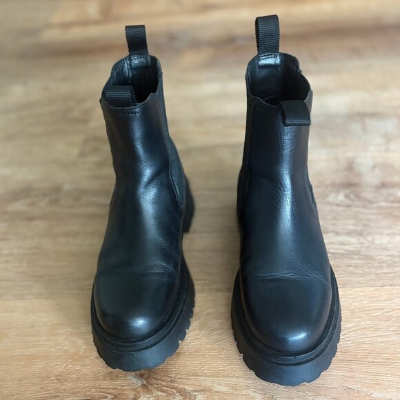 Thursday Boot Co. Legend Platform, Black Leather Chelsea Boots, Size 6 - Picture 4 of 7